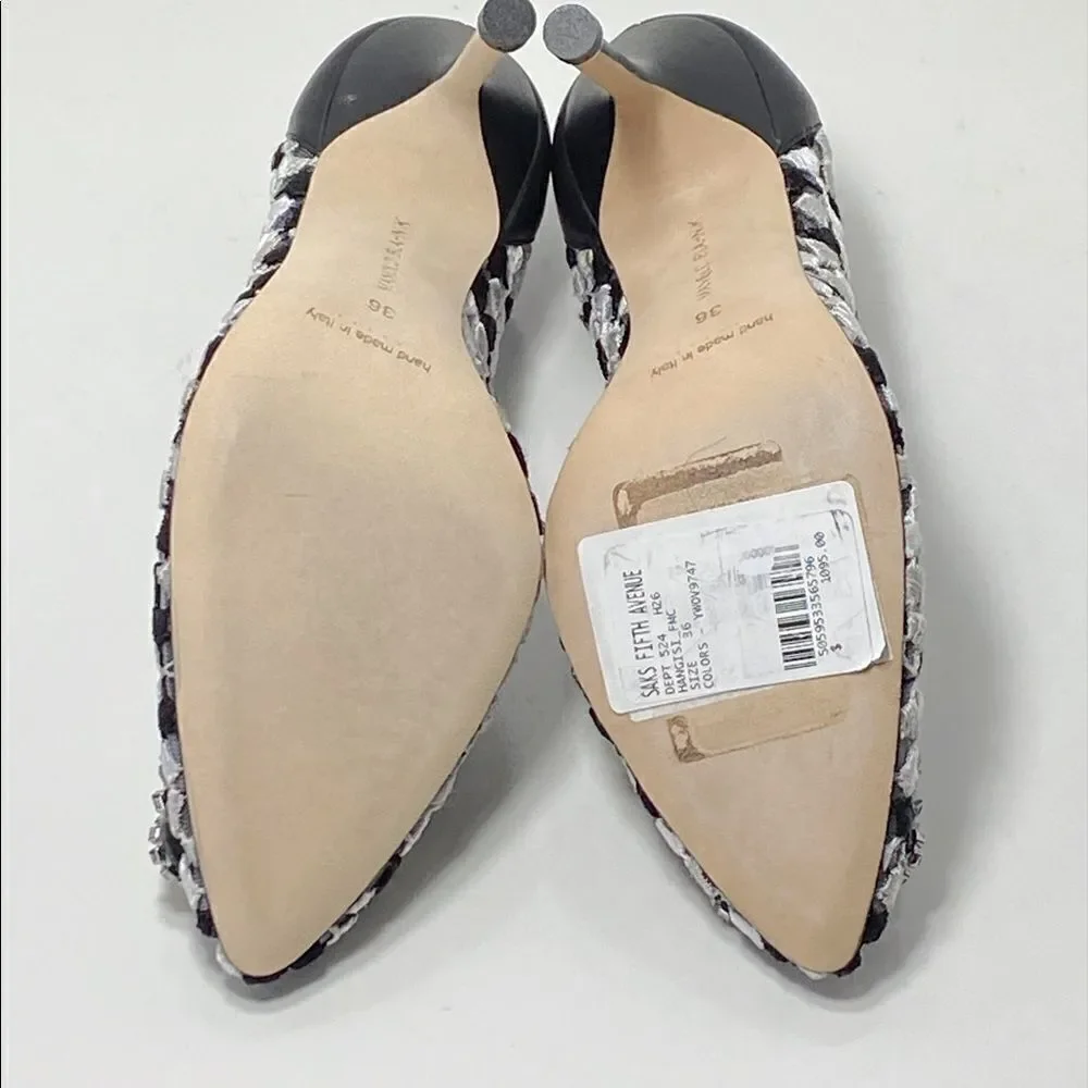 Manolo Blahnik Hangisi 105 Embellished Embroidered Pumps size 36